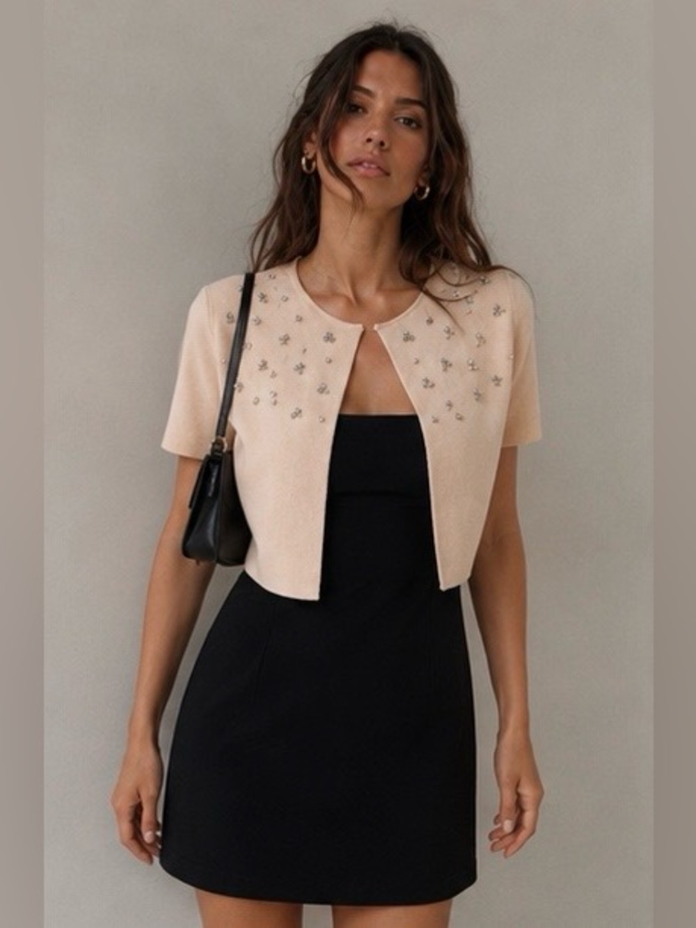 Zara Rhinestone Bolero Cardigan Size S - Picture 2 of 10